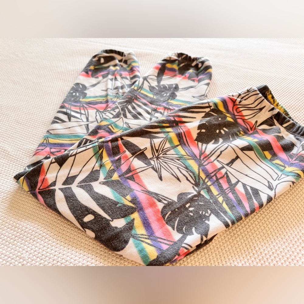WILDFOX Colorful Black & White Tropical Joggers Sweatpants - Picture 3 of 11